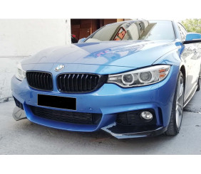 Накладка на передній бампер DPT Flap V-1 (для M-Technic, чорний глянець) для BMW 4 серія F32/F33/F36 2012-2020 рр