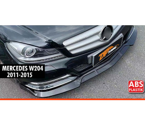 Накладка на передній бампер DPT V1 (2011-2015, чорний глянець) для Mercedes C-class W204 рр