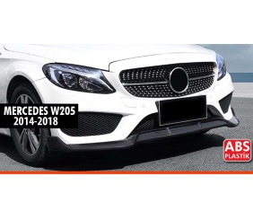 Накладка на передній бампер DPT V1 (2014-2018, тільки для AMG-Line, чорний глянець) для Mercedes C-сlass W205 рр