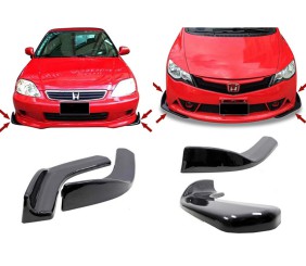 Універсальна передня Flap накладка DPT V-1 (ABS) (2шт) (чорний глянець)