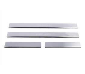 Накладка на пороги Carmos (4 шт, нерж) V-2 для Mazda 3 2009-2013 рр
