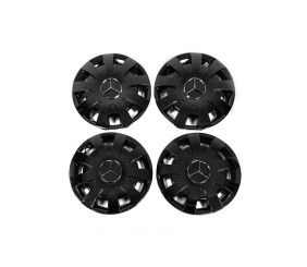 Ковпаки чорні ABS (1-катковий, 4 шт) для Mercedes Sprinter W907/W910 2018- рр
