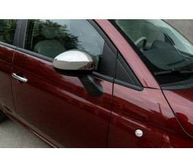Накладки на дзеркала (2 шт, нерж, Carmos) для Fiat 500/500L 2013-2022 рр