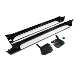 Бокові пороги (2 шт., алюміній) Білий колір (сіра підніжка) для Lexus GX460 2009-2023 рр