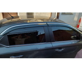 Вітровики з хромованим молдингом Niken Luxury (4 шт) для Peugeot 301 2012- рр