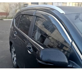 Вітровики з хромованим молдингом Niken Luxury (4 шт) для Honda CRV 2012-2016 рр