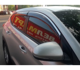 Вітровики з хромованим молдингом Niken Luxury (4 шт) для Hyundai Tucson TL 2016-2021 рр