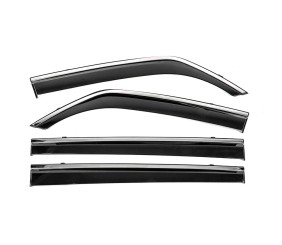 Вітровики з хромованим молдингом Niken Luxury (4 шт) для Mitsubishi Pajero Wagon IV 2006-2021 рр