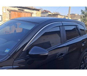Вітровики з хромованим молдингом Niken Luxury (4 шт) для Mazda CX-5 2012-2017 рр