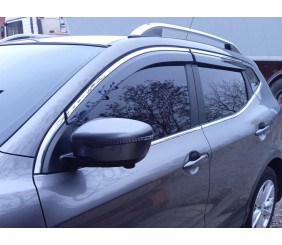 Вітровики з хромованим молдингом Niken Luxury (4 шт) для Nissan Qashqai 2014-2021 рр