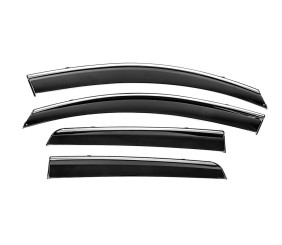 Вітровики з хромованим молдингом Niken Luxury (4 шт) для Nissan Qashqai 2010-2014 рр
