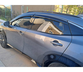 Вітровики з хромованим молдингом Niken Luxury (4 шт) для Nissan Ariya 2022- рр