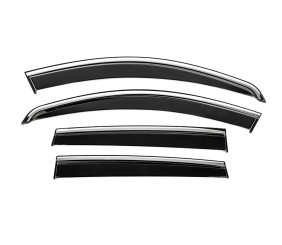 Вітровики з хромованим молдингом Niken Luxury (4 шт) для Renault Duster 2008-2017 рр