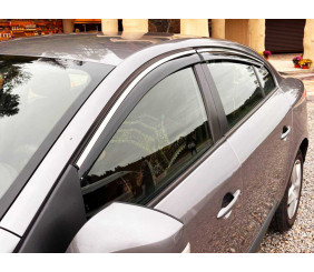 Вітровики з хромованим молдингом Niken Luxury (4 шт) для Renault Fluence 2009-2016 рр