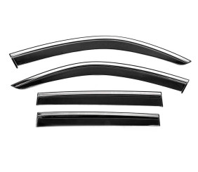 Вітровики з хромованим молдингом Niken Luxury (4 шт) для Subaru Forester 2018-2024 рр