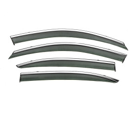Вітровики з хромованим молдингом Niken Luxury (LiftBack, 4 шт) для Skoda Octavia II A5 2006-2010 рр