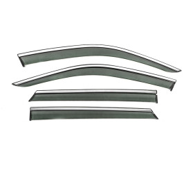 Вітровики з хромованим молдингом Niken Luxury (HB, 4 шт) для Skoda Fabia 2014-2021 рр