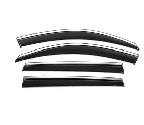 Вітровики з хромованим молдингом Niken Luxury (4 шт, Long) для Toyota Rav 4 2006-2013 рр