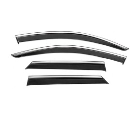 Вітровики з хромованим молдингом Niken Luxury (4 шт) для Volkswagen T-Roc 2017-2025 рр