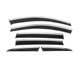 Вітровики з хромованим молдингом Niken Luxury (6 шт) для Honda CRV 2017-2022 рр