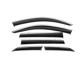 Вітровики з хромованим молдингом Niken Luxury (6 шт) для Mitsubishi Outlander 2012-2021 рр