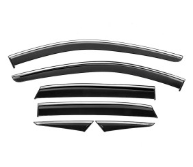 Вітровики з хромованим молдингом Niken Luxury (6 шт) для Nissan Qashqai 2021- рр