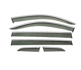 Вітровики з хромованим молдингом Niken Luxury (Long, 6 шт) для Volkswagen Tiguan 2016-2023 рр