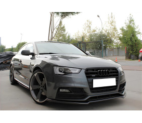 Передня Lip накладка DPT (для S-Line, 2011-2015, чорний глянець) для Ауди A5 рр