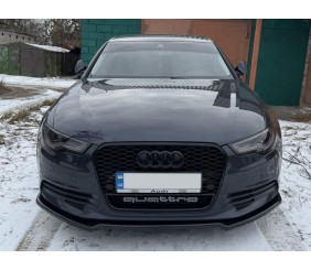Передня Lip накладка DPT V-2 (для S-Line, 2011-2015) (чорний глянець) для Ауди A6 C7 рр