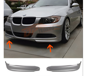 Передня Flap накладка DPT (для E90 Base 2005-2008, чорний глянець, 2 шт) для BMW 3 серія E90/E91 рр