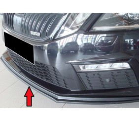 Передня Lip накладка DPT V-2 (2017-2019 RS, чорний глянець) для Skoda Octavia III A7 рр