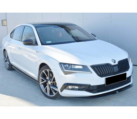 Передні Lip накладка на бампер DPT V-4 (2015-2020, чорний глянець) для Skoda Superb рр