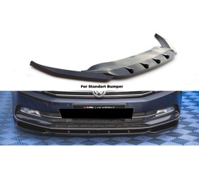 Передня Lip накладка DPT V-1 (2015-2019, чорний глянець) для Volkswagen Passat B8 рр