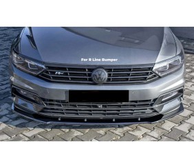 Передня Lip накладка DPT V-1 (для R-Lİne, 2015-2019, чорний глянець) для Volkswagen Passat B8 рр