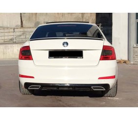 Задній дифузор DPT V-4 (SD, чорний глянець) для Skoda Octavia III A7 2013-2019 рр