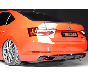 Задній дифузор DPT V-1 (чорний глянець) для Skoda Superb 2015-2024 рр