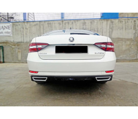 Задній дифузор DPT V-2 (чорний глянець) для Skoda Superb 2015-2024 рр