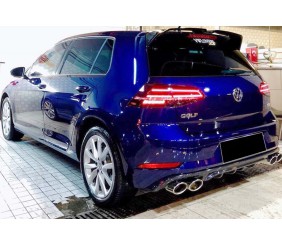 Задній дифузор DPT V-1 (2017-2019, чорний глянець) для Volkswagen Golf 7/E-Golf рр