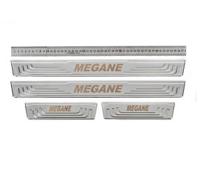 Накладки на пороги V-2 (4 шт., нерж) для Renault Megane I 1996-2004 рр