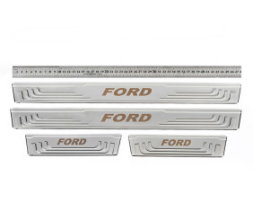 Універсальні накладки на пороги Ford V-2 (4 шт., нерж) для Ford