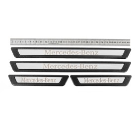 Універсальні накладки на пороги Mercedes V-3 (4 шт., нерж) для Mercedes-Benz