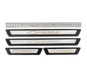 Універсальні накладки на пороги Chevrolet V-3 (4 шт., нерж) для Chevrolet