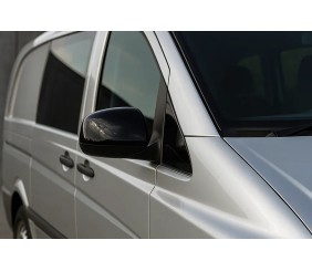 Накладки на дзеркала Чорні (2004-2010, нерж.) для Mercedes Vito W639 рр