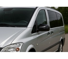 Накладки на дзеркала Чорні (2010-2014, нерж.) для Mercedes Vito W639 рр