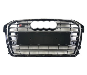 Передня решітка S-style (2014-2018, чорназ хромом) для Ауди A1 рр