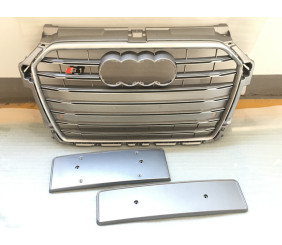 Передня решітка S-style (2014-2018, сіра з хромом) для Ауди A1 рр