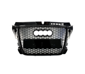 Передня решітка RS-style (2008-2012, чорна з хромом) для Ауди A3 рр