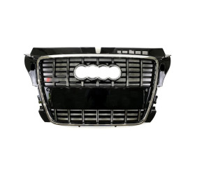 Передня решітка S-style (2008-2012, чорний з хромом) для Ауди A3 рр