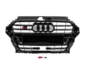 Передня решітка S-style (2012-2016, чорна) для Ауди A3 рр