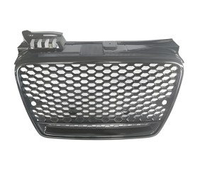 Передня решітка RS-style V-2 (без лого, чорна з хромом) для Ауди A4 B7 2004-2008 рр